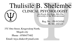 Thulisile Shelembe Clinical Psychologist