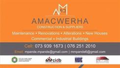 Amacwerha Construction And Suppliers Pty Ltd