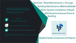 Hlophe Family Construction & Projects